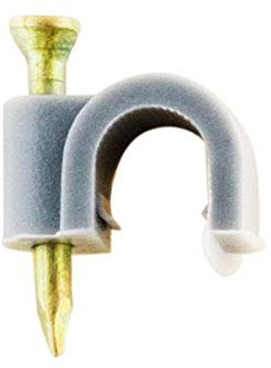 Zenitech - Set Di 20 Ganci Di Fissaggio Ø6mm - Fissaggio Sicuro Con Chiodi Speciali Per Calcestruzzo - Compatibile Cavi TV E Tubazioni Elettriche - Normative CE - Grigio