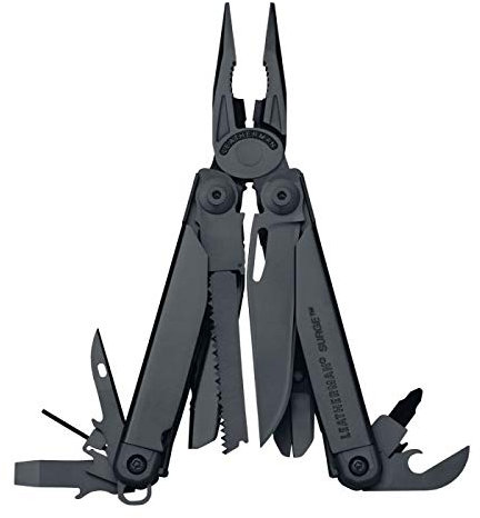 Neue Surge Black Oxide Leatherman Multitool w/Premium Etui
