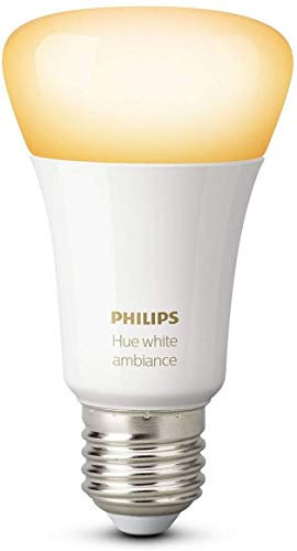 Philips Hue White Ambiance Lampadina LED Smart, Attacco E27, Luce Bianca da Calda a Fredda, Dimmerabile, 9W, Versione 2018