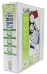 Elba Panorama Presentation Ring Binder PVC 4 D-Ring 65mm Capacity A4 White Ref 400001305 [Pack 10]