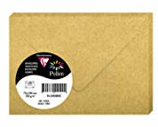 Clairefontaine 54080C - Paquet de 20 Enveloppes Gommées - Format 7,5x10cm - 120g/m² - Coloris Or - Invitation Evènements et Correspondance - Gamme Pollen - Papier Premium Lisse