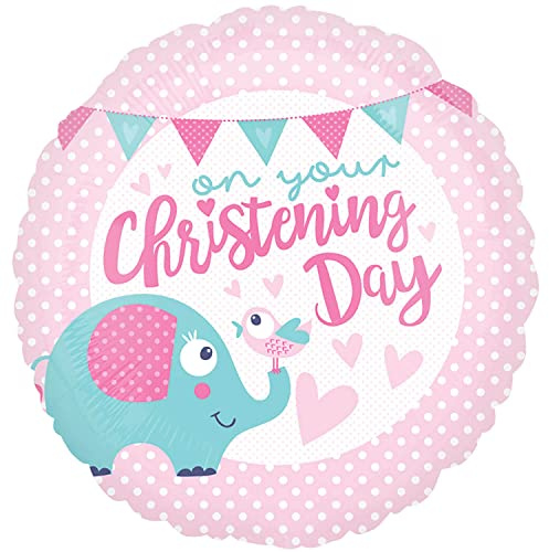 Amscan 3571201 On Your Christening Day Pink Standard Folie Ballon
