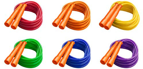 Champion Sports 16 Foot Licorice Jump Rope for Fitness, Assorted Colors - Speed Jump Ropes with Contoured Handles for Exercise, Cross Training, Boxing - Single Premium Skipping Rope for Kids, Adults