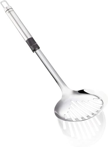 Leifheit Écumoire ProLine, Grande cuillère ajourée pratique pour le service à table, Écumoire inox avec œillet de suspension pratique