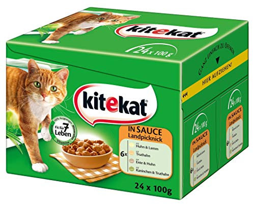 Kitekat Multipack 24x100g Landpicknick in Soße, 1er Pack (1 x 2.4 kg)