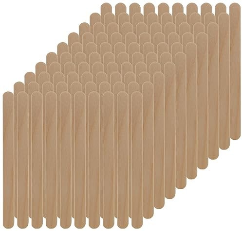 silikomart | 100 Holzstiele für Eis und Eis am Stiel, Buchenholzstäbchen für Eisformen, 113x10 mm, h 2 mm, Made in Italy