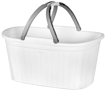 CESTA ELEGANCE 58X38X28 MANICI BIANCA