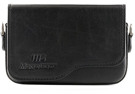 MegaGear MG654 Leather Camera Case with Strap for Canon PowerShot G9 X Mark II - Black