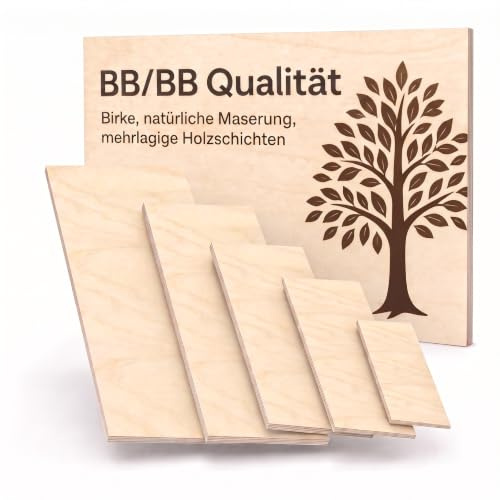 AUPROTEC 100x100 cm Multiplex Holzplatte aus Birke | BB/BB Qualität | 30mm
