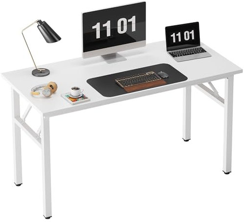 Need Computertisch, 119,4 cm, Büro-Schreibtisch, zusammenklappbar, mit BIFMA-Zertifizierung, Computertisch, Arbeitsplatz, Weiß AC5DW-120