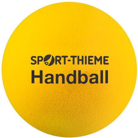Sport-Thieme Weichschaumball Handball | Sprungverhalten sehr gut | Soft-Handball | Offenporiger Schaumstoff | Gelb | Umfang ca. 56 cm