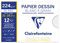Clairefontaine 96156C Mappe Zeichenpapier (224 g, 21 x 29,7 cm, 12 Bögen, ideal für Kunstunterricht, geleimt) weiß