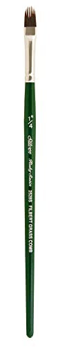 Silver Brush Limited Ruby Satin Filbert Comb Oil Paintbrush, Size 1/4 Inch | Short Handle, Acrylics, Heavy-body Paint, Fine Point Stiff Synthetic Bristle, Superb Paint Absorbency, Textured Designs
