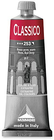 Maimeri CLASSICO 60 ml, Extra feine Künstlerölfarbe, Farbton Permanentrot dunkel