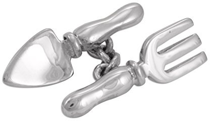 Boutons de Manchette Fourchette et Pelle à Gâteaux en Argent 925/1000 - A Chaînette