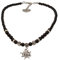 Alpenflüstern Perlen-Trachtenkette Fiona mit Strass-Edelweiß klein - Damen-Trachtenschmuck Dirndlkette schwarz DHK122