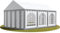 TOOLPORT 4x6 mTendone per Feste Premium PVC Grigio-Bianco 100% Impermeabile Gazebo da Giardino Tendone da Esterno Tenda Party