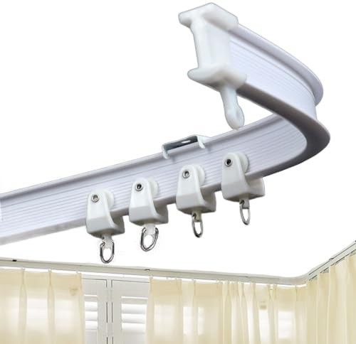 Biegbare Gardinenstange aus Kunststoff und Metalllegierung, flexible Gardinenstange, Deckenmontage (500 cm Deckenhalterung)