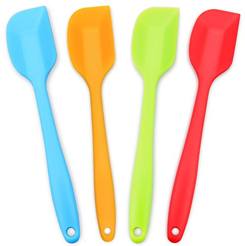 Silicone Spatula 4-Piece Set,Heat-Resistant Spatulas,Non-Stick Rubber Spatulas with Stainless Steel Core