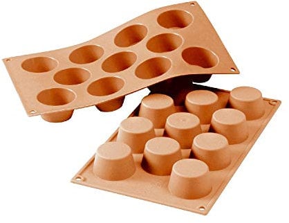 Silikomart 20.022.00.0060 SF022 Moule Forme Muffin Taille Mini 11 Cavités Silicone Terre Cuite, Red