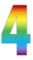 Wheelie Bin numbers Rainbow 4