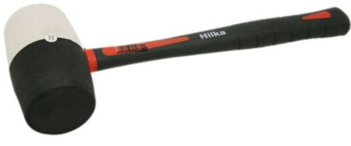 Hilka 32oz Black & White Rubber Mallet Rubber Grip 65% Fibreglass Shaft