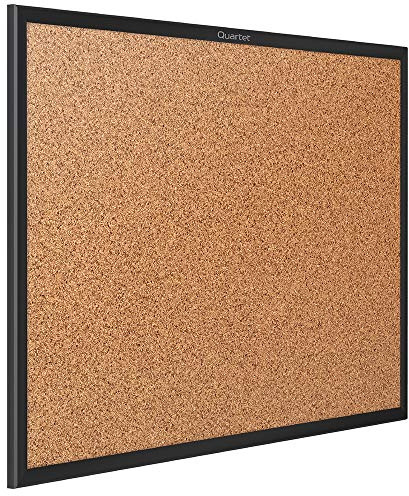 Quartet Cork Board, Bulletin Board, 3' x 2' Corkboard, Black Frame (2303B)