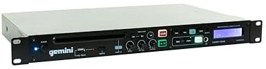 Gemini Sound CDMP-1500 – Lecteur Audio multimédia 19” Professionnel Anti-Choc rackable, Compatible CD MP3 USB, avec entrées polyvalentes et télécommande