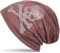 styleBREAKER Klassische Beanie Mütze mit Totenkopf Strass Applikation, Unisex 04024034, Farbe:Altrose dunkel (Rotbraun), Materialart:leicht