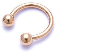 4youquality Surgical Steel Horseshoe Nose Lip Ear Teeth Piercing Hoop Ring Daith Tragus Ring (8mm*1.2mm, Gold)