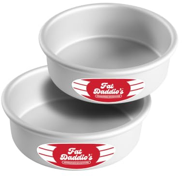 Fat Daddio's Anodized Aluminum Round Cake Pans, 2 Piece Set, 6 x 2 Inch