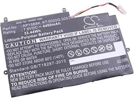 vhbw Akku kompatibel mit Acer Aspire SW5-173, SW5-173-632W, Switch 11, Switch 11 SW5-171 Notebook (4400mAh, 7,6V, Li-Polymer)