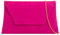 Purple Possum UK Pink Envelope Clutch Bag Slim Cerise Faux Suede Evening Shoulder Bag Ladies Fuchsia Prom Wedding Handbag