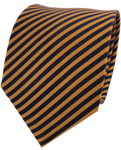 TigerTie Designer Seidenkrawatte in braun goldbraun royal gestreift