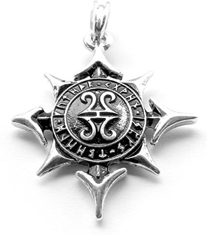Stern der Asen Kettenanhänger, Anhänger 925 Sterling Silber, Asatru, Odin,Wotan,Wikinger, Kette Chaosstern