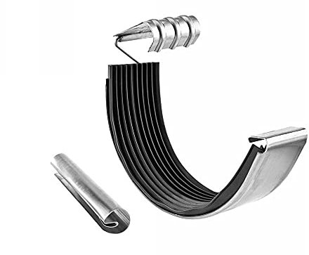 dachrinnen-shop.de 62261 Titanzink Schnapp-Rinnenverbinder halbrund RG280 Dachrinnenverbinder, Silber