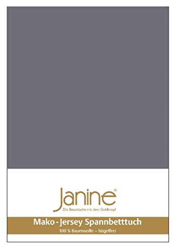 Janine Spannbetttuch 5007 Mako Jersey 140/200 bis 160/200 cm opalgrau Fb. 48