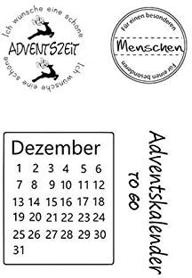 Stempel Clear,Advent A7 / 74 x 105 mm,4 - teilig transparent