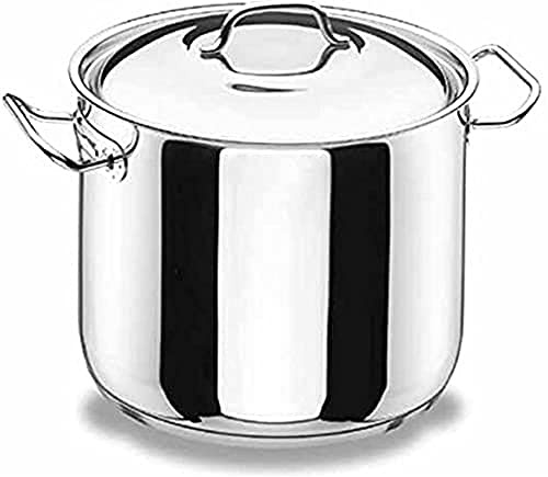 LACOR - 72129 - Olla Super Alta con Tapa Profesional 28 cm INOX