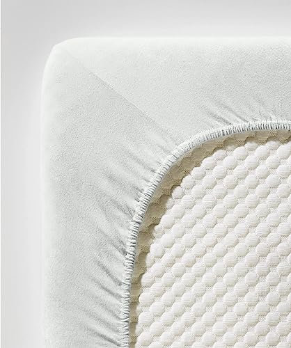 fleuresse Comfort Spannbettlaken (96 % Baumwolle, 4 % Elasthan), mit Rumdumgummizug, Ökotex Standard 100, für Matratzen bis 26 cm Höhe, 180 - 200 x 200 - 220 cm, Weiß