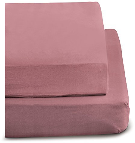 Irisette 0006_61_147897 Merkur, Biber-Spannbetttuch, 100 x 200 cm, fraise