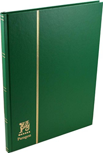 Green Wessex Paragon 8 page 16 side white page stamp stockbook.