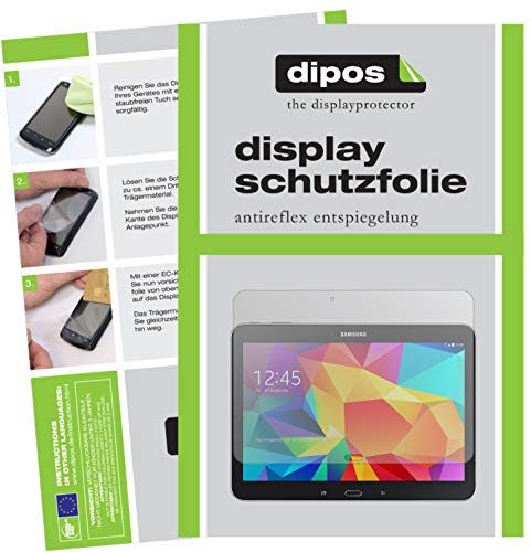 dipos 2x Displayschutzfolie matt für Samsung Galaxy Tab 4 10.1 | Antireflex, entspiegelnd, passt perfekt, Ultra-Dünn, kratzfest, blasenfrei, Fingerprint-kompatibel, selbstklebend