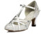 Minitoo qj6133 Damen Geschlossen Zehen High Heel PU Leder Glitzer Salsa Tango Ballsaal Latin t-strap Dance Schuhe, Silber Silver-6cm Heel ,40 EU/7 UK