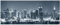 Wallario Acrylglasbild New York Skyline - Schwarz Weiß Blau - 50 x 125 cm in Premium-Qualität: Brillante Farben, freischwebende Optik
