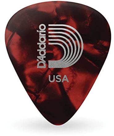 D'Addario Plektrum - Plektren Gitarre - Pearl Celluloid Guitar Picks - Gitarren Plektrum - 1CRP2-10 - Red, Light - 10-Stück