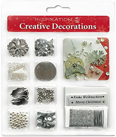 Ursus 56300019 - Creative Decorations, Christmas, silber, Accessoires zum Selbstgestalten, hochwertige Materialien, unterschiedliche Farben und Sortierungen, zum Verzieren von Karten