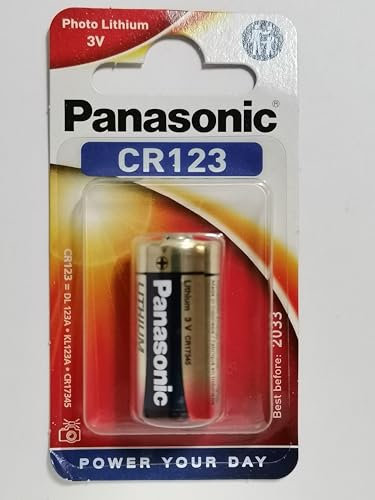 Panasonic CR 123 de Lithium 3 V Non Rechargeable Battery – Non Rechargeable Batteries (Lithium, 3 V, 1400 mAh, 17 mm, 17 mm, 34,5 mm)