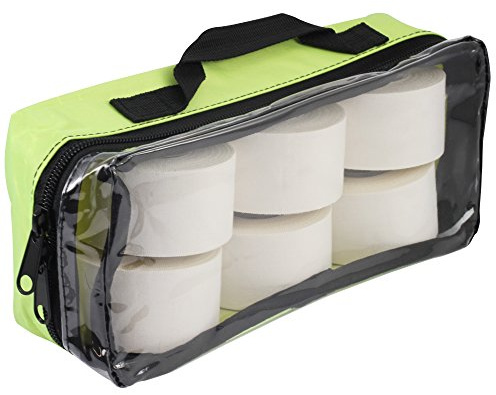 SANISMART | Modultasche Nylon | 23 x 10 x 8 cm | Wasserabweisend & robust | Mit Sichtfenster & Klettbefestigung | Farbe: Gelb