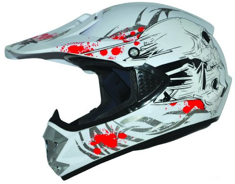 ATO Kids Pro Kinder Crosshelm Weiß Größe: XS 53-54cm Kinderhelm Kinder Cross BMX MX Enduro Helm
